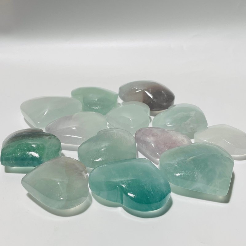 Beautiful Light Color Fluorite Heart Wholesale -Wholesale Crystals