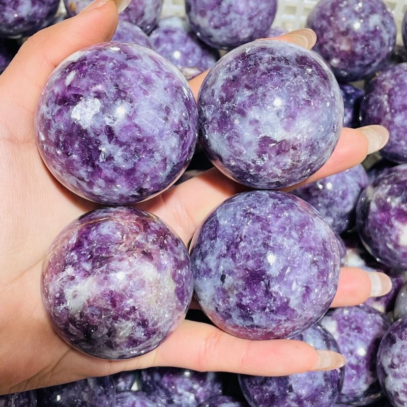 Beautiful Spark Lepidolite Spheres Wholesale - Wholesale Crystals