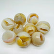 Beautiful Yellow Druzy Agate Geode Smile Open Mouth Agate Sphere Ball Wholesale -Wholesale Crystals