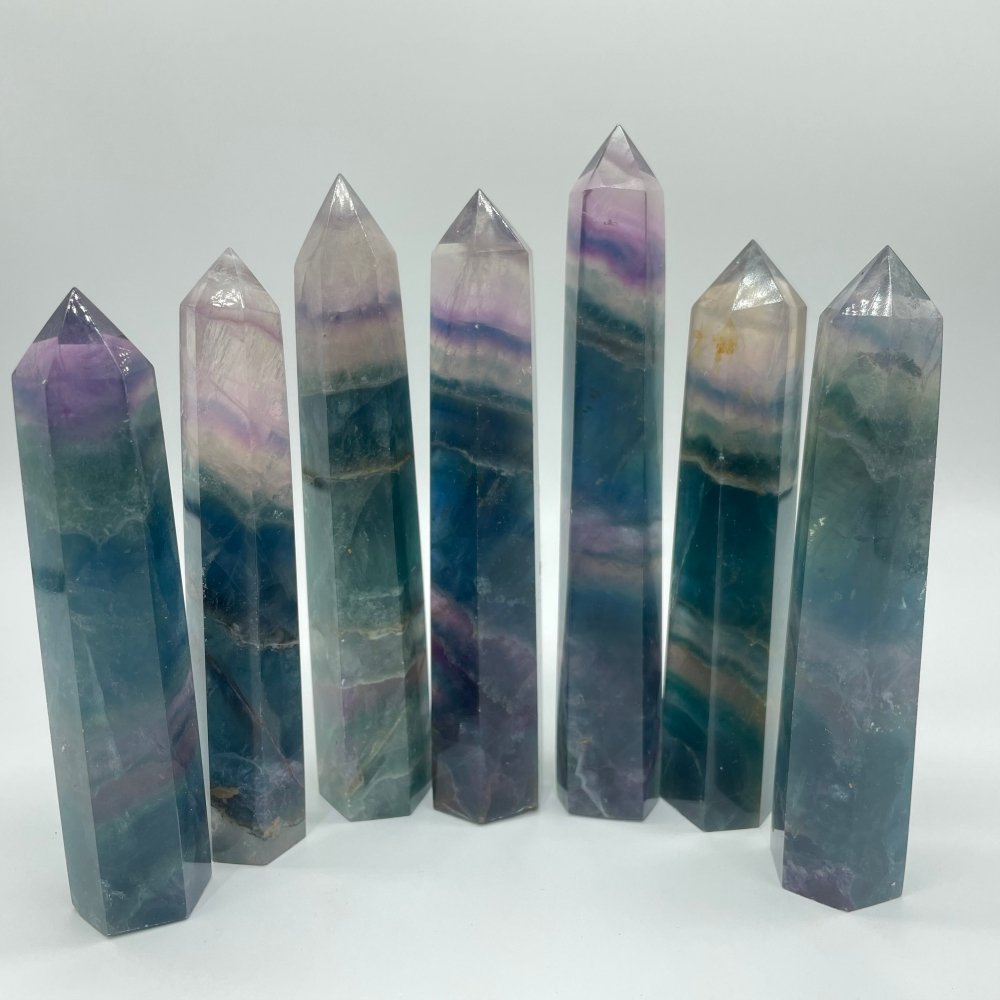 Blue Purple Fluorite 4-6in Tower Wholesale -Wholesale Crystals