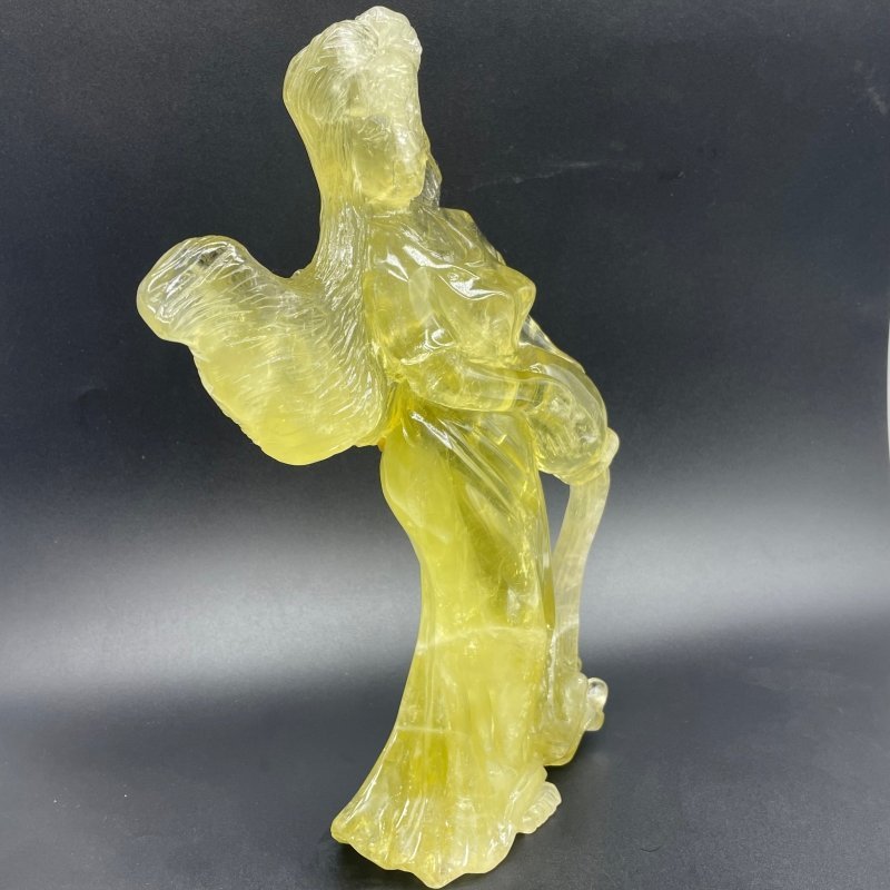 Citrine Goddess Girl Watering Flowers Carving - Wholesale Crystals