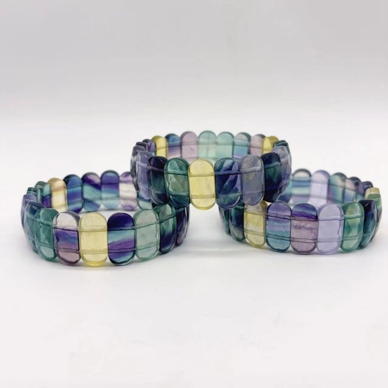 Colorful Rainbow Fluorite Elastic Bracelet Wholesale - Wholesale Crystals