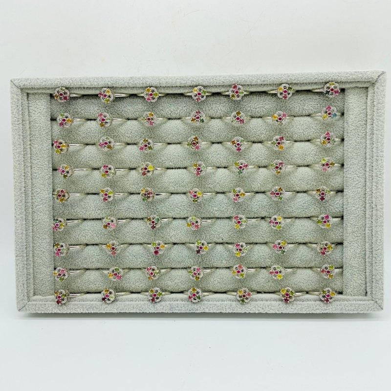 Colorful Tourmaline Gemstone Rotatable Sterling Silver Ring Wholesale -Wholesale Crystals