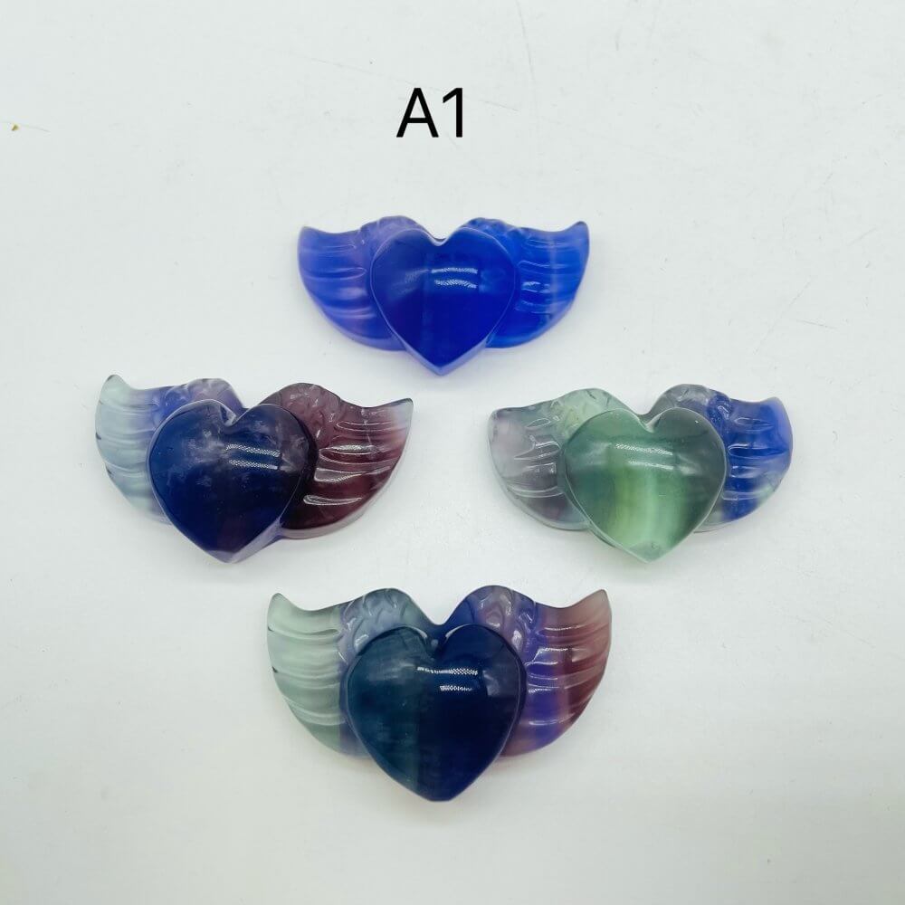 Fluorite Heart Wing Carving Wholesale -Wholesale Crystals
