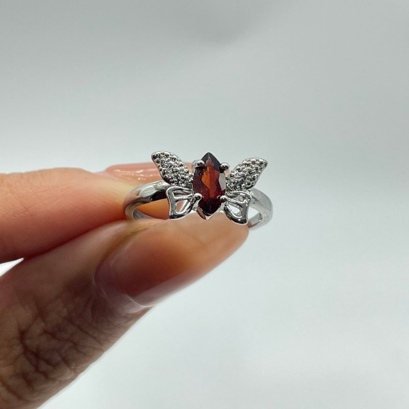 Garnet Cut Faceted Butterfly Ring Wholesale - Wholesale Crystals