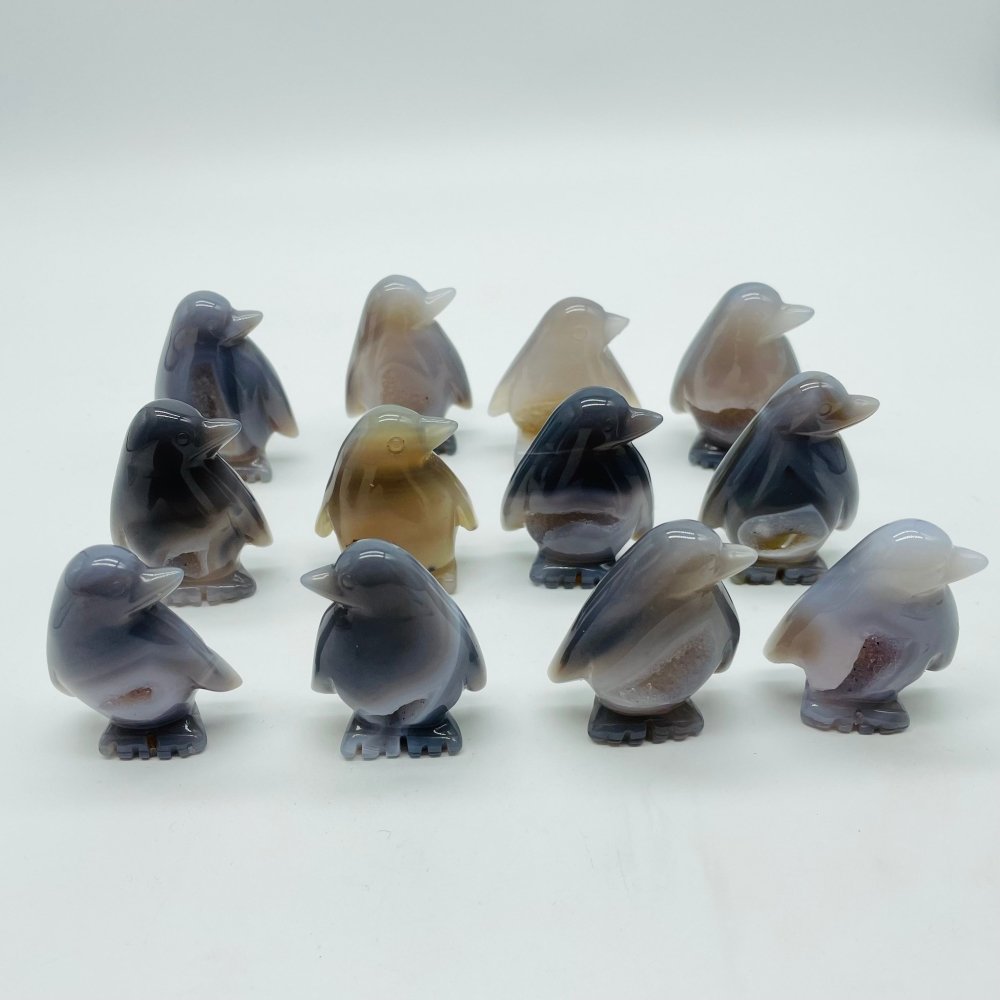 Geode Druzy Agate Penguin Carving Wholesale -Wholesale Crystals