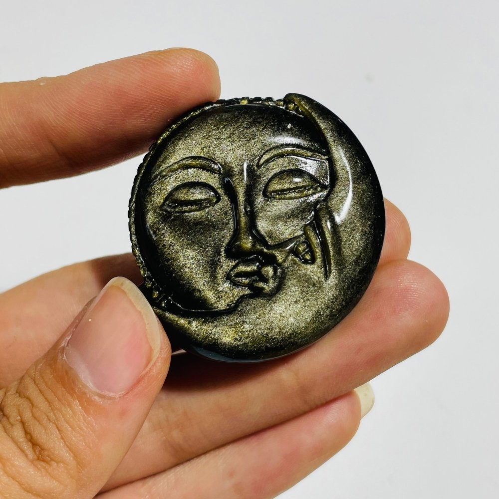 Gold Sheen Obsidian Sun & Moon Carving Wholesale -Wholesale Crystals