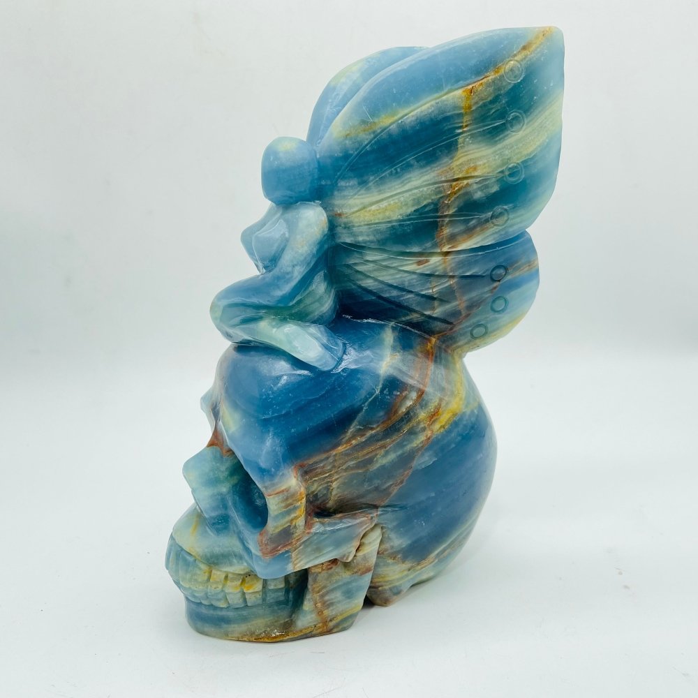 High Quality Blue Onyx Butterfly Fairy Skull Carving -Wholesale Crystals