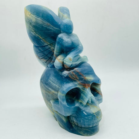 High Quality Blue Onyx Butterfly Fairy Skull Carving -Wholesale Crystals