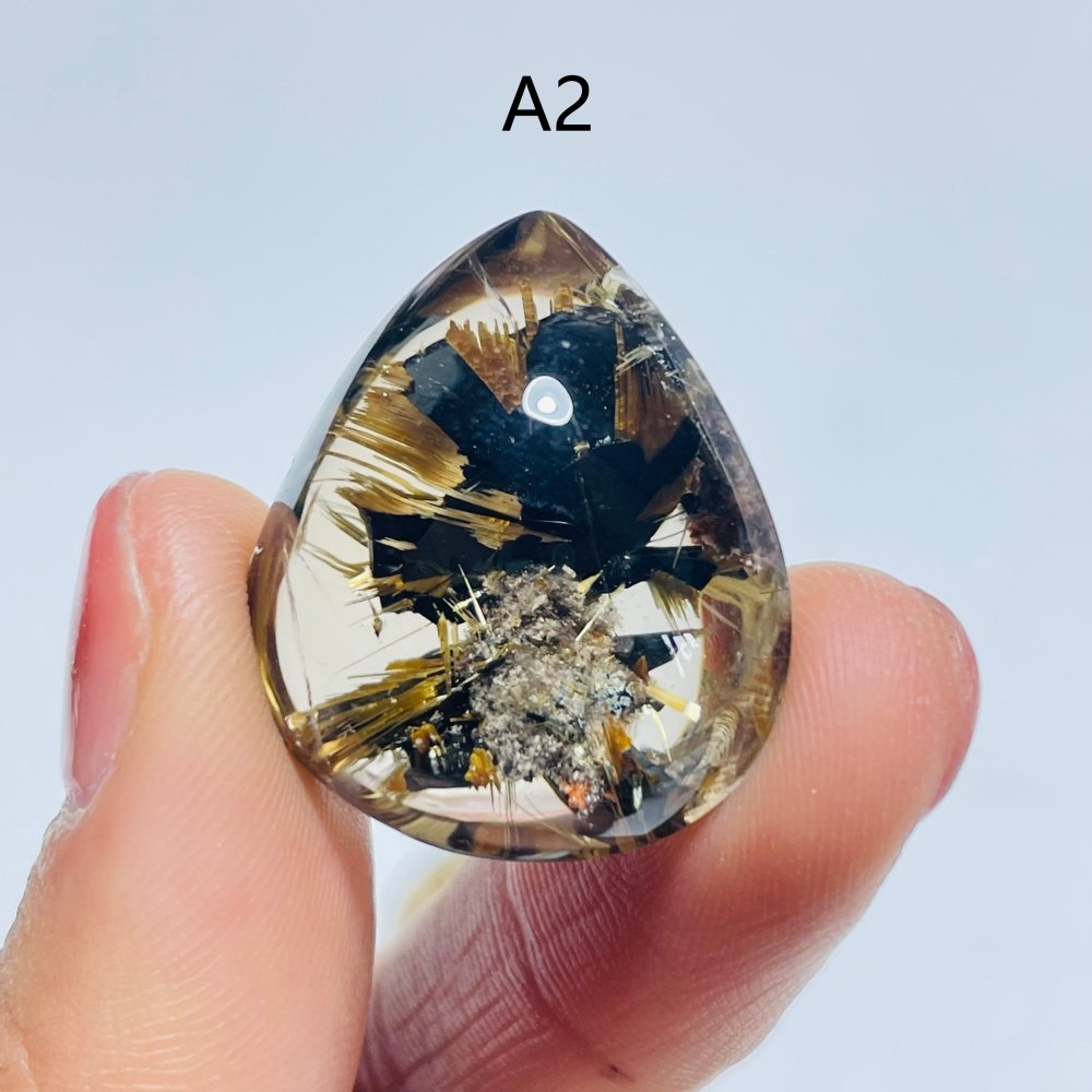 High Quality Gold Rutilated Quartz Teardrop Shape For Jewelry Making DIY Pendant -Wholesale Crystals
