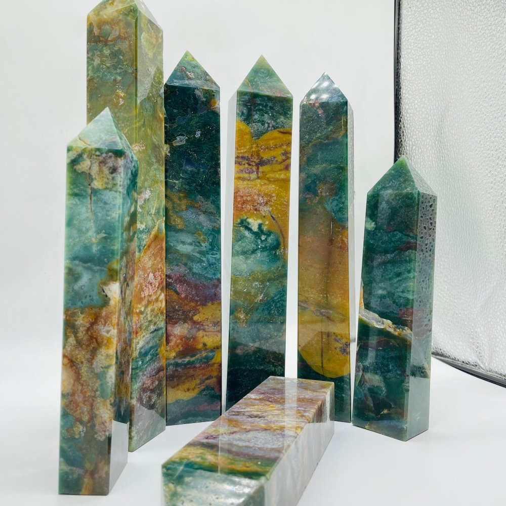 Large Ocean Jasper Four-Sided Tower Point Wholesale -Wholesale Crystals