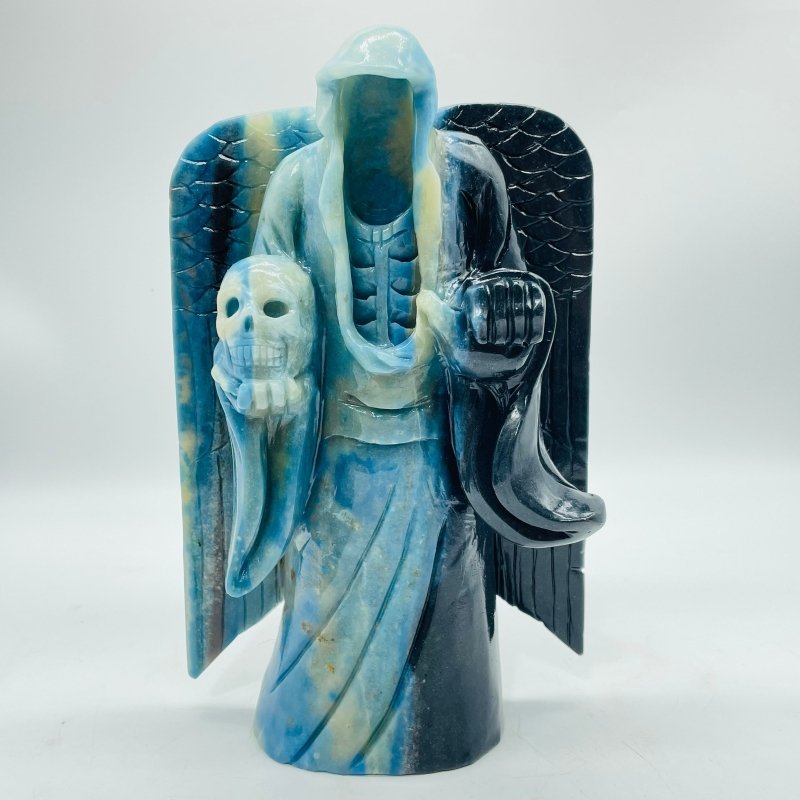 Large Trolleite Stone Death Wizard Skull Carving - Wholesale Crystals