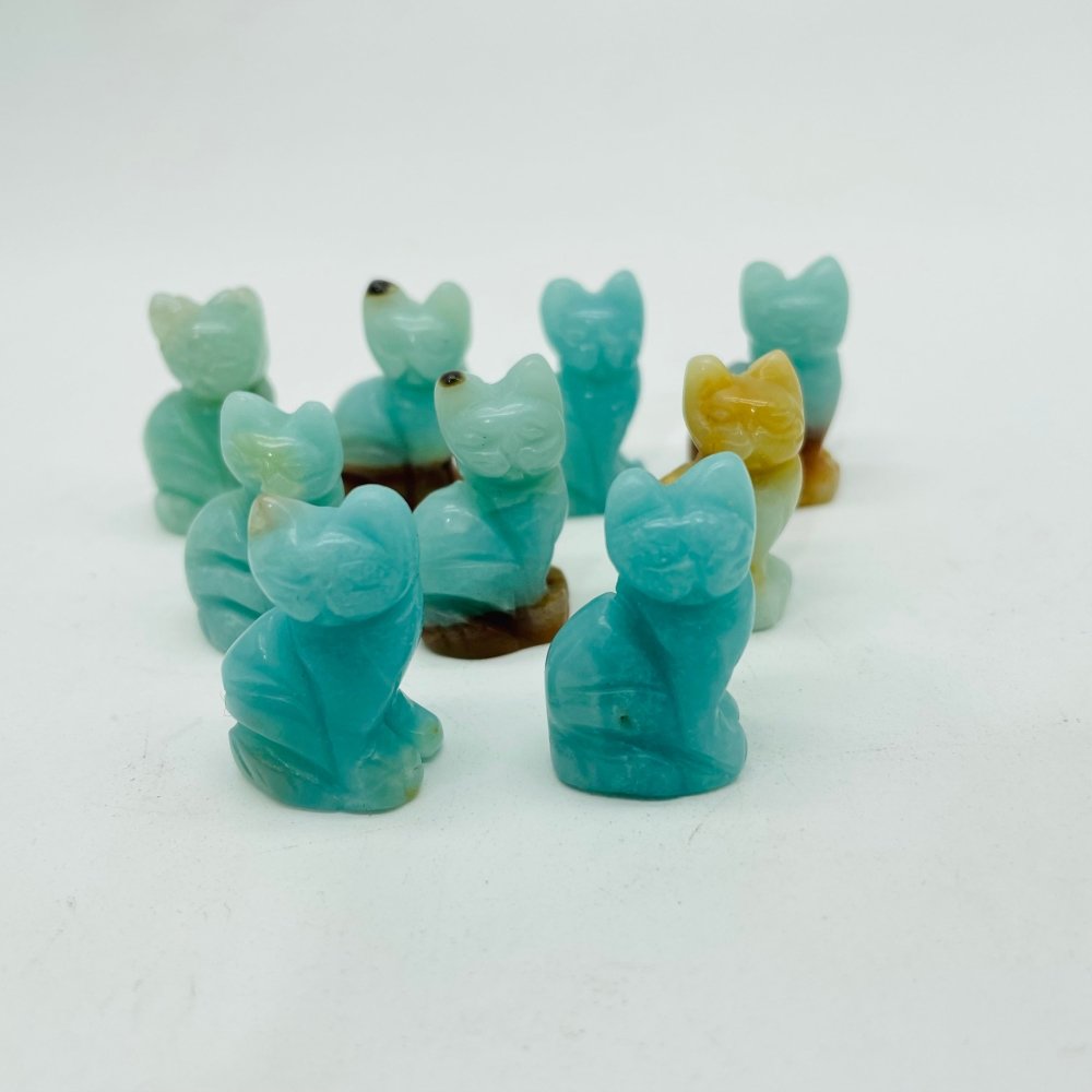 Mini Caribbean Calcite Cat Carving Wholesale -Wholesale Crystals