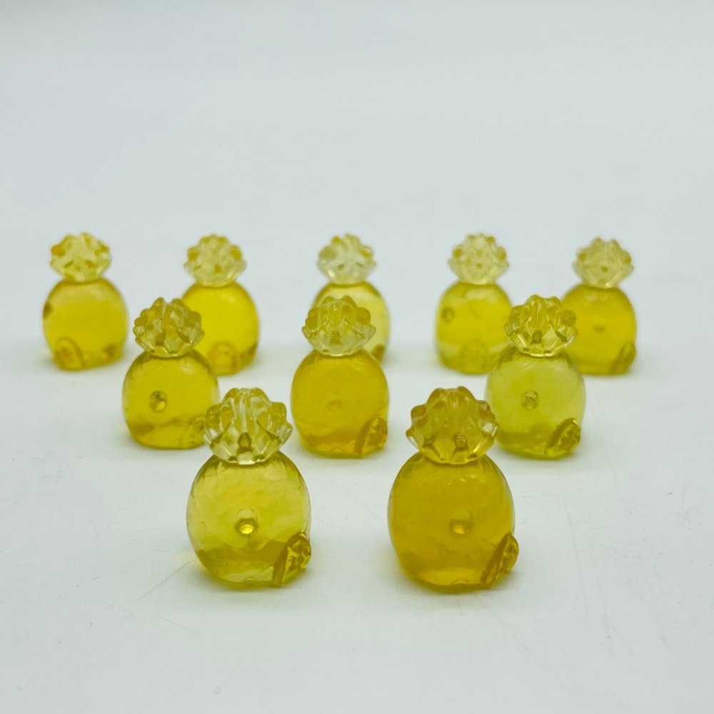 Mini Yellow Fluorite Pineapple House Carving Wholesale -Wholesale Crystals