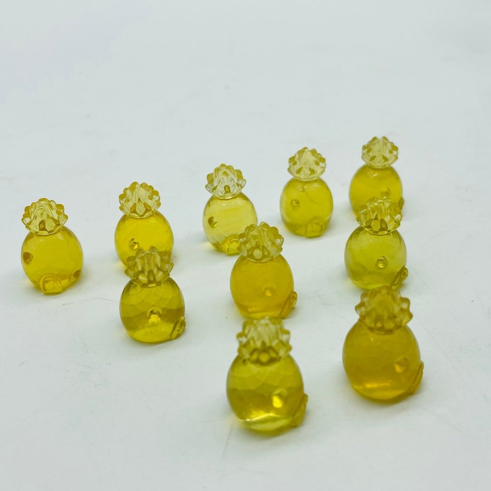 Mini Yellow Fluorite Pineapple House Carving Wholesale -Wholesale Crystals