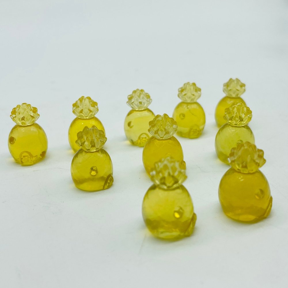 Mini Yellow Fluorite Pineapple House Carving Wholesale -Wholesale Crystals