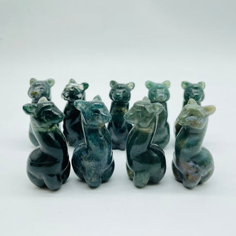 Moss Agate Alpaca Carving Animal Wholesale -Wholesale Crystals