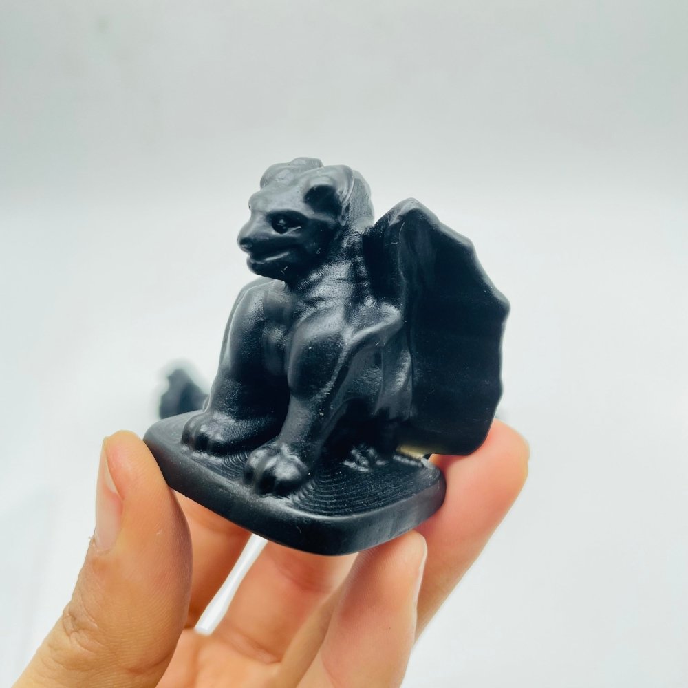Obsidian Gargoyle With Wings On Base Carving Wholesale -Wholesale Crystals