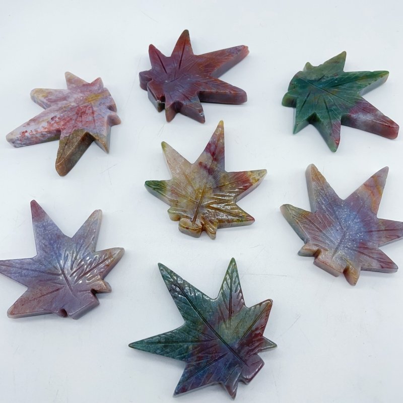 Ocean Jasper Maple Leaves Carving Wholesale -Wholesale Crystals