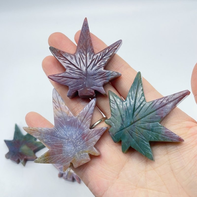 Ocean Jasper Maple Leaves Carving Wholesale -Wholesale Crystals