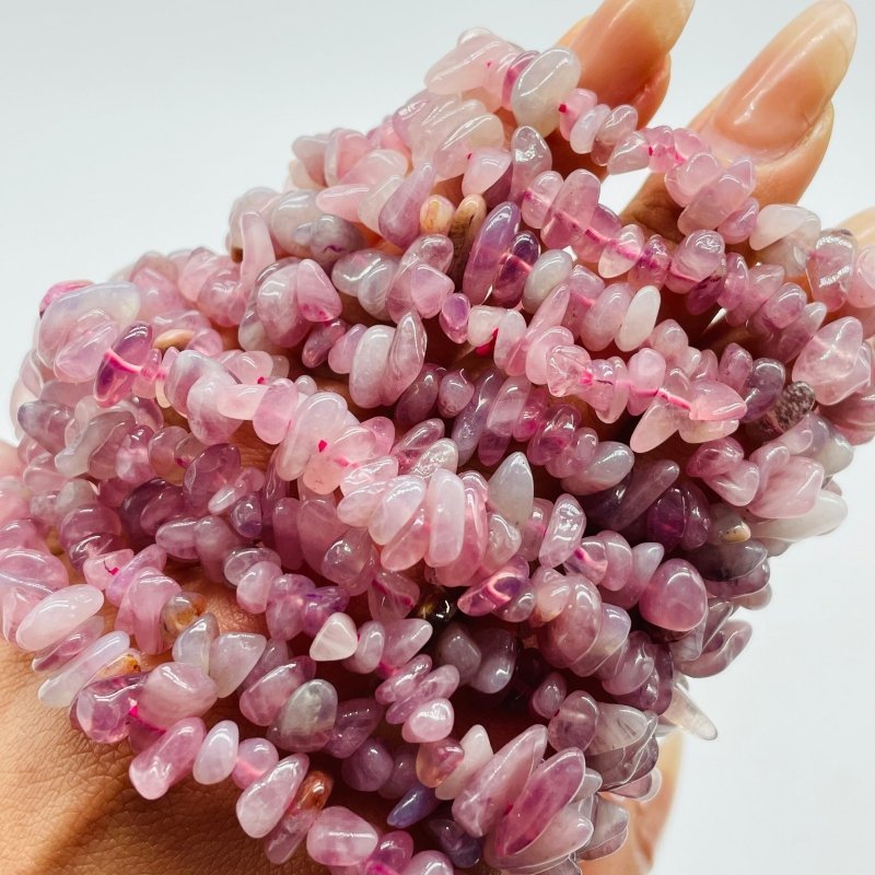 Purple Rose Quartz Chip Bracelets Wholesale - Wholesale Crystals