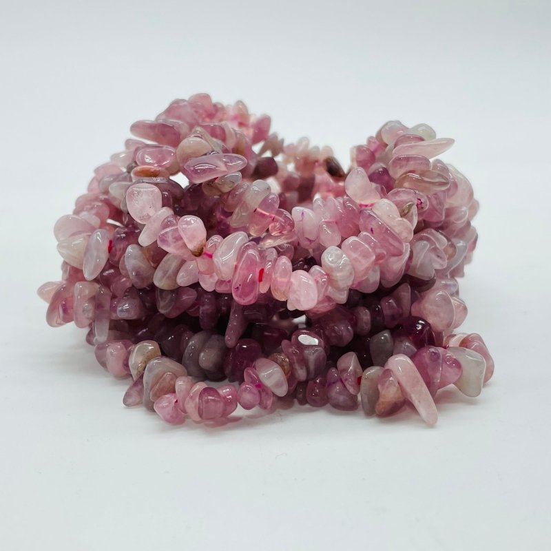 Purple Rose Quartz Chip Bracelets Wholesale - Wholesale Crystals