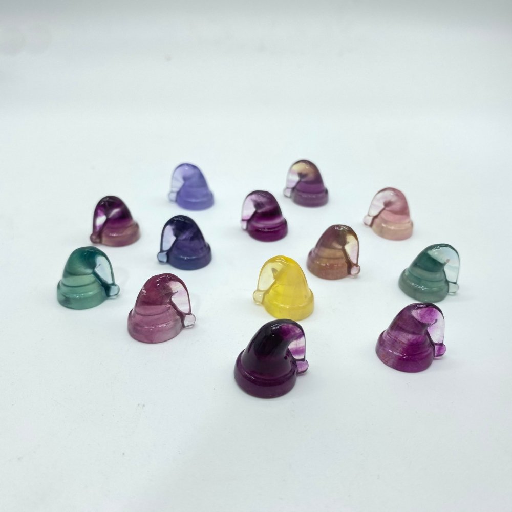 Rainbow Fluorite Mini Christmas Hat Carving Crystals Wholesale -Wholesale Crystals