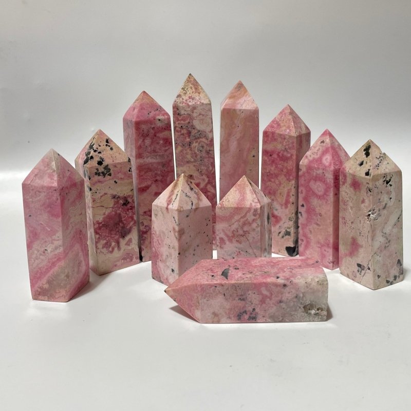 Rhodochrosite Four - Sided Tower Points Wholesale - Wholesale Crystals