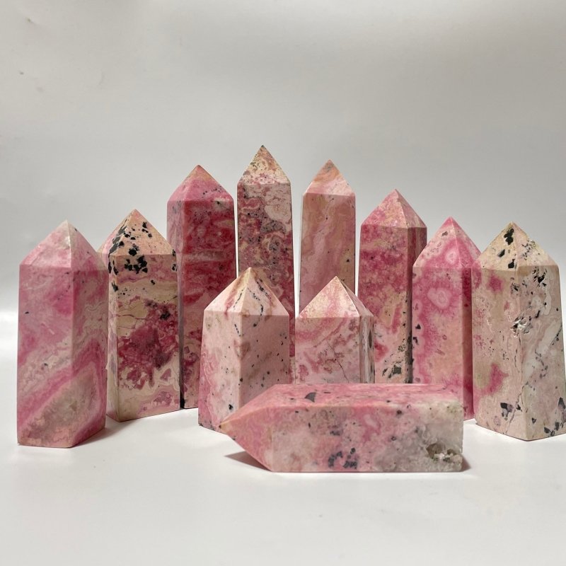 Rhodochrosite Four - Sided Tower Points Wholesale - Wholesale Crystals