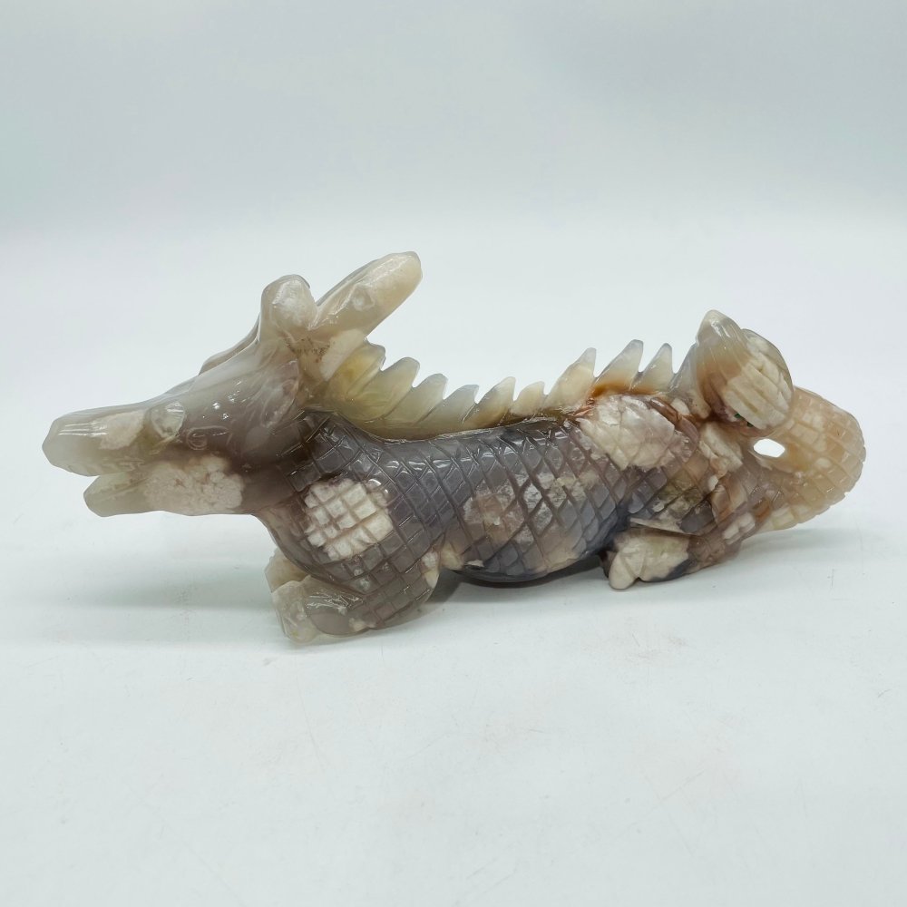 Sakura Flower Agate Dragon Carving -Wholesale Crystals