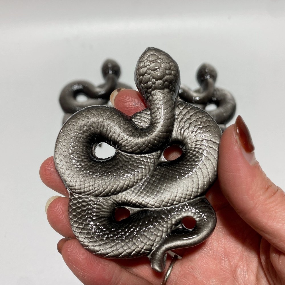 Sliver Sheen Obsidian Snake Carving Crystal Wholesale -Wholesale Crystals