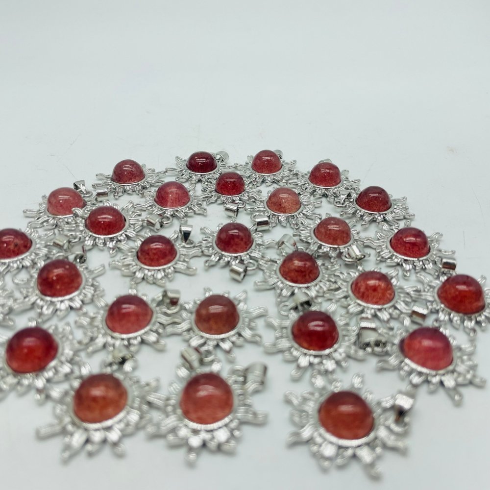 Strawberry Quartz Sun Shape Pendant Crystal Wholesale -Wholesale Crystals